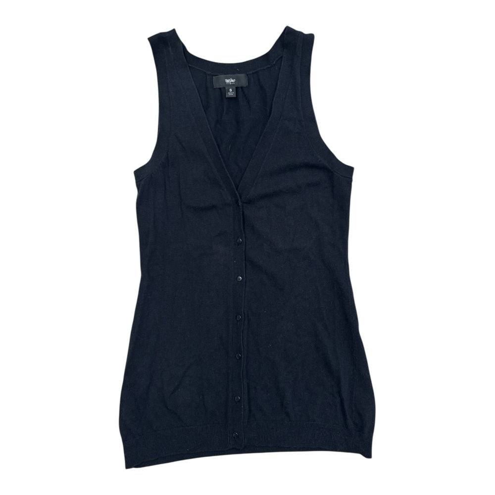 Mossimo Black Sleeveless Knit Button Cardigan- Size Small